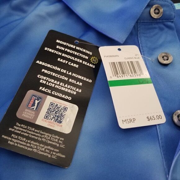 PGA Tour Blue Tie Dye Polo Shirt (size L) - Picture 8 of 10